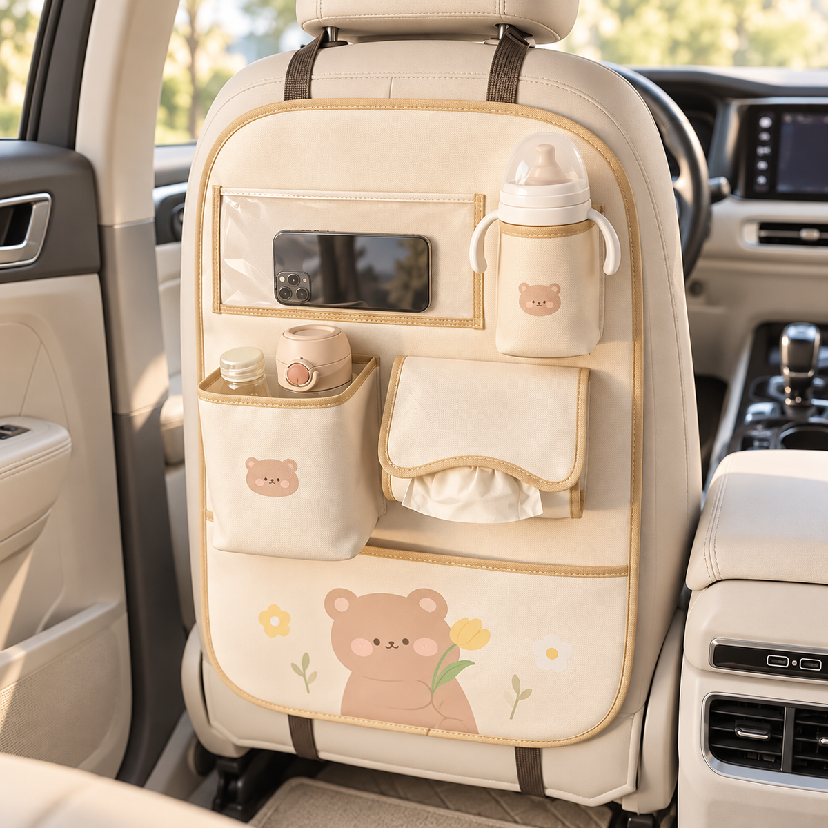CoconDrive™ – Organisateur de siège auto multifonction.