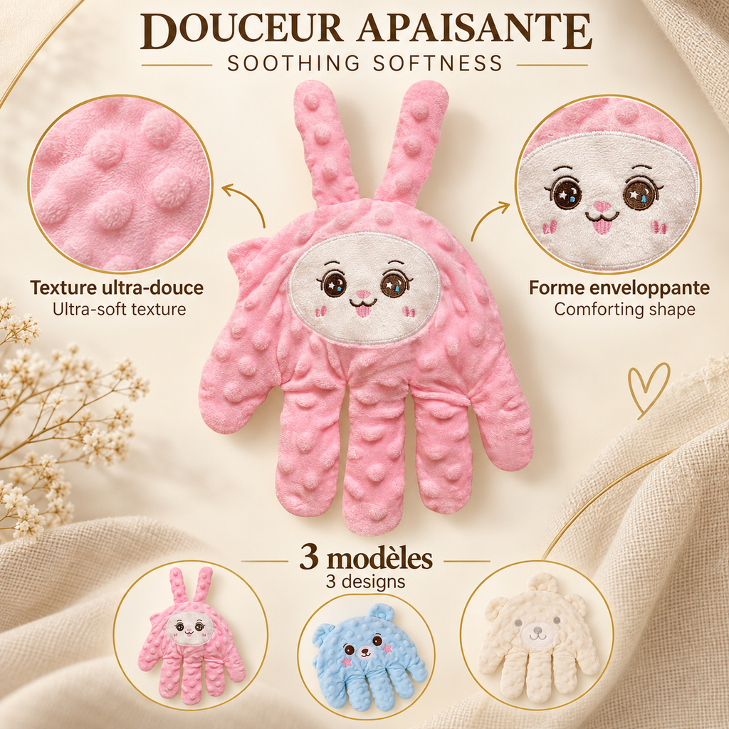 CoconPalm™ — Peluche main apaisante à mouvements doux