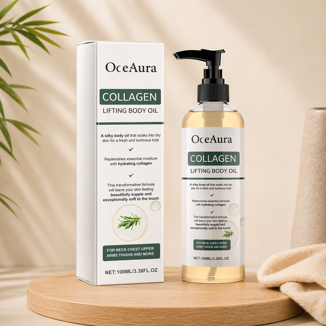 OceAura – Huile Corps Collagène Conductrice