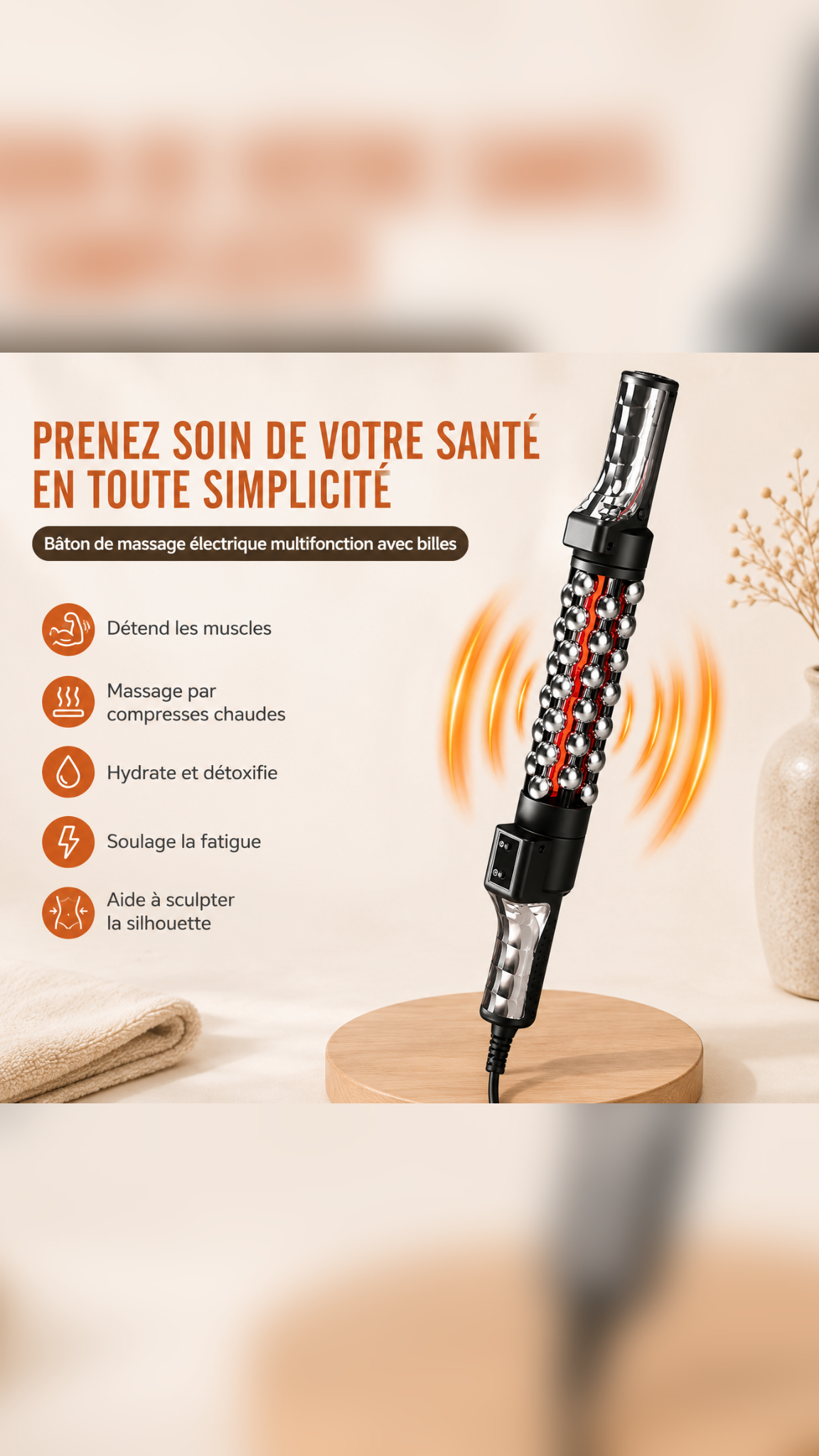 BodyROLL™ Lumière Rouge - Chauffant